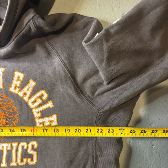 RARE Mens Tall American Eagle Boxy Hoodie WASHED GRAY Faded Distressed XXLT - Picture 6 of 8